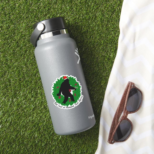 Gone Squatchin' Wreath Christmas Sticker (HydroFlask Insitu)