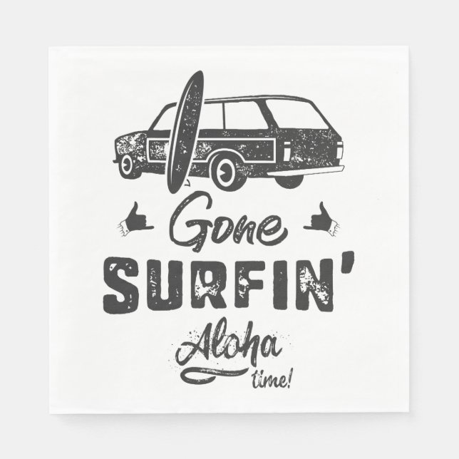 Gone Surfing Aloha Time Napkins (Front)