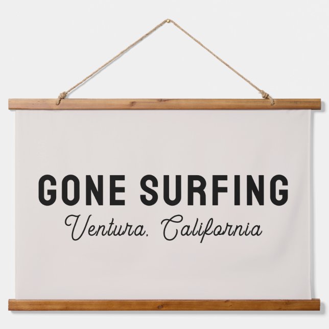 Gone Surfing Custom Beach House Decor Hanging Tapestry (Front)