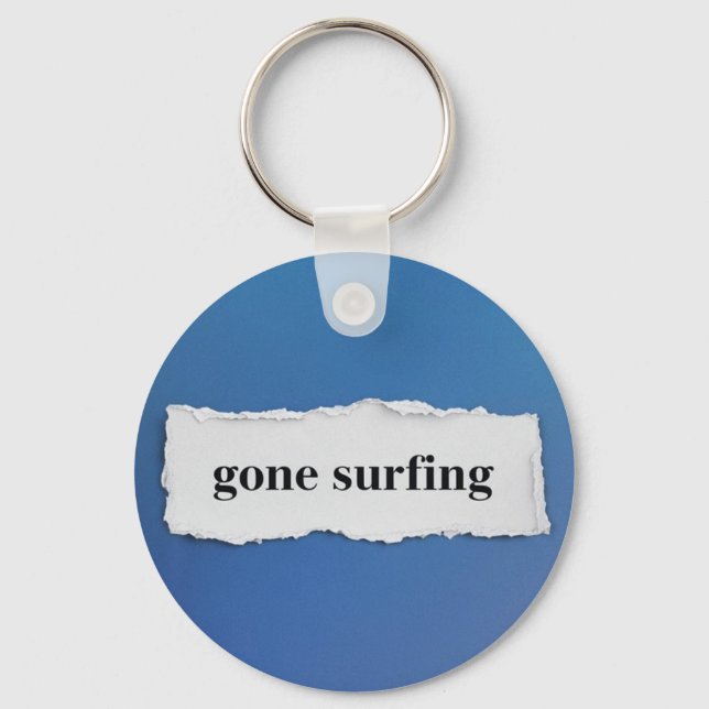 gone surfing, into the blue keychain (Back)