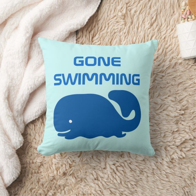 Gone Swimming Throw Pillow (Blanket)