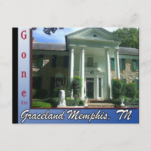 Gone to Graceland Memphis TN Postcard