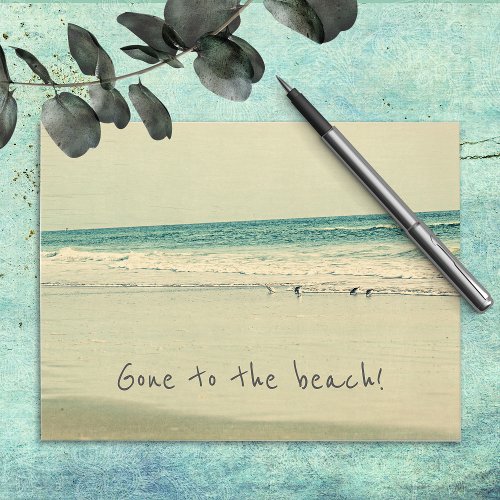 Gone to the beach Change of Address Postcards