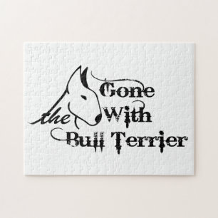 Gone with THE BULL TERRIER dog lovers Jigsaw Puzzle