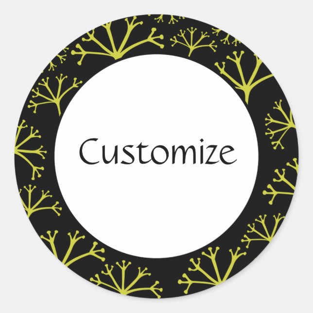 Gone with the Wind Template - Black Classic Round Sticker (Front)