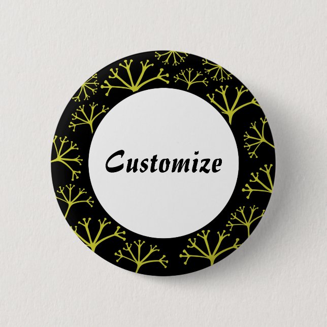 Gone with the Wind Template - Black Pinback Button (Front)