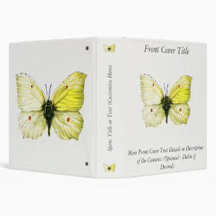Gonepteryx rhamni - The Common Brimstone Butterfly 3 Ring Binder