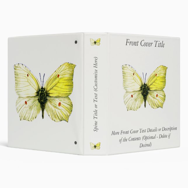 Gonepteryx rhamni - The Common Brimstone Butterfly 3 Ring Binder (Background)