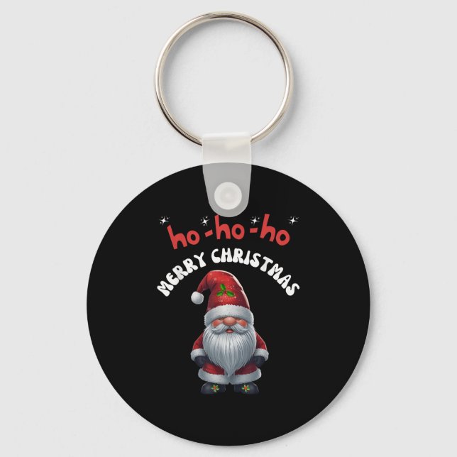 Gonk Gnome Merry Christmas Santa Cute  Keychain (Front)