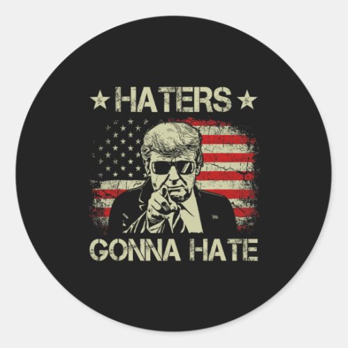 Gonna Hate Middle Finger Funny Trump 2024 Presiden Classic Round Sticker