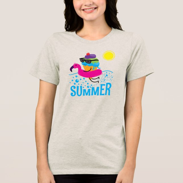 Gonna Melt Flamingo Ice Cream T-Shirt Tri-Blend Shirt (Front)