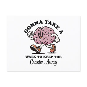 Gonna take a walk to keep crazies away  holiday postcard