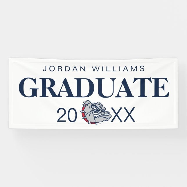 Gonzaga Bulldogs Mascot Logo Banner (Horizontal)