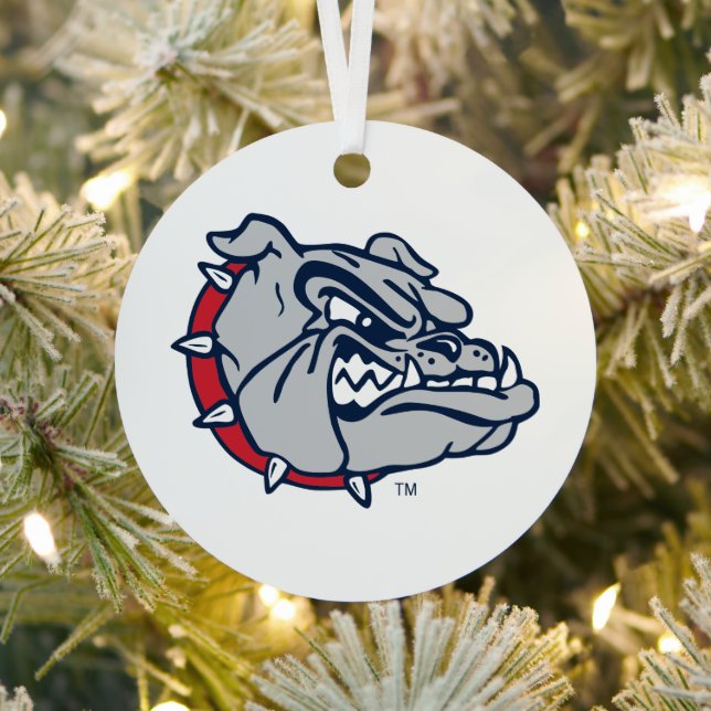 Gonzaga Bulldogs Mascot Logo Metal Ornament (Insitu)