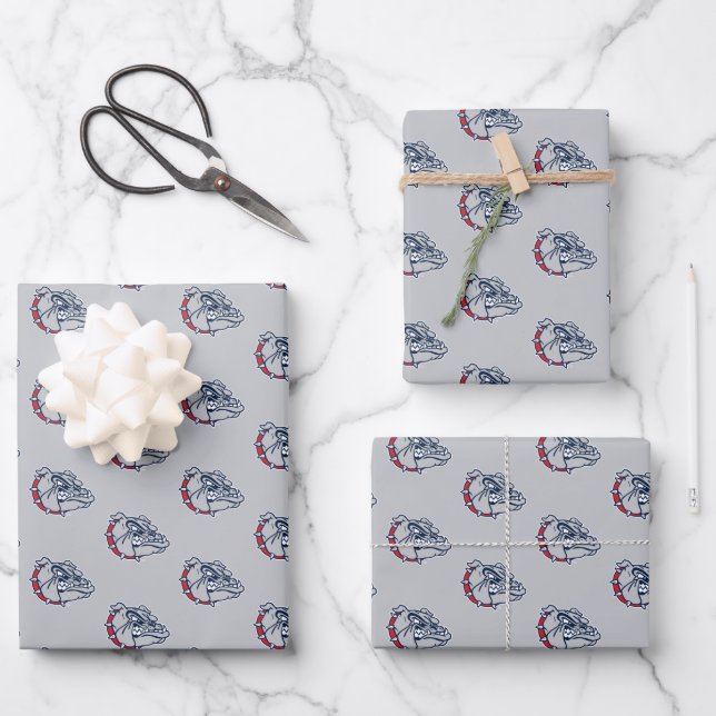 Gonzaga Bulldogs Mascot Logo Wrapping Paper Sheets (Front)