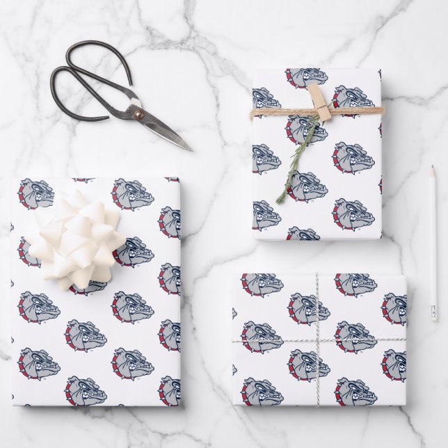 Gonzaga Bulldogs Mascot Logo Wrapping Paper Sheets (Front)