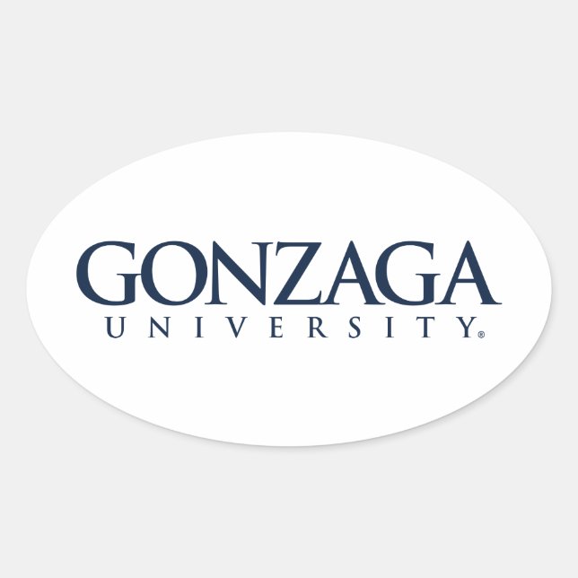 Gonzaga University Classic Logo Oval Sticker (Front)