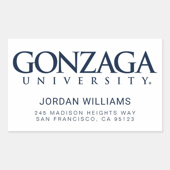 Gonzaga University Classic Logo Rectangular Sticker (Front)