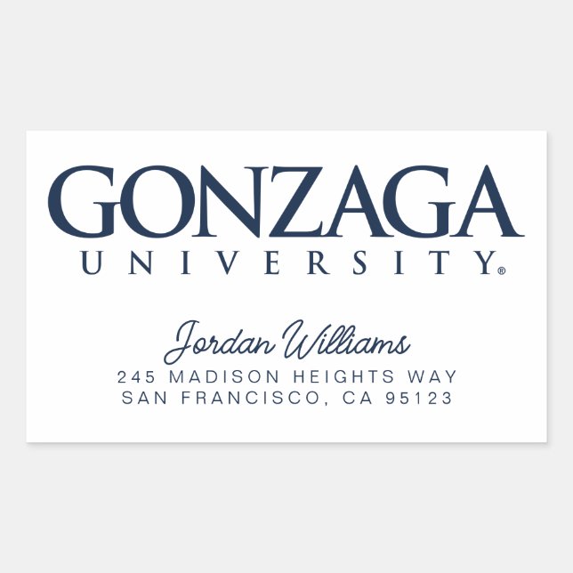 Gonzaga University Classic Logo Rectangular Sticker (Front)