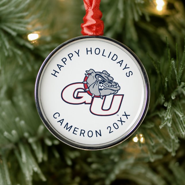 Gonzaga University GU Bulldogs Logo Metal Ornament (Tree)