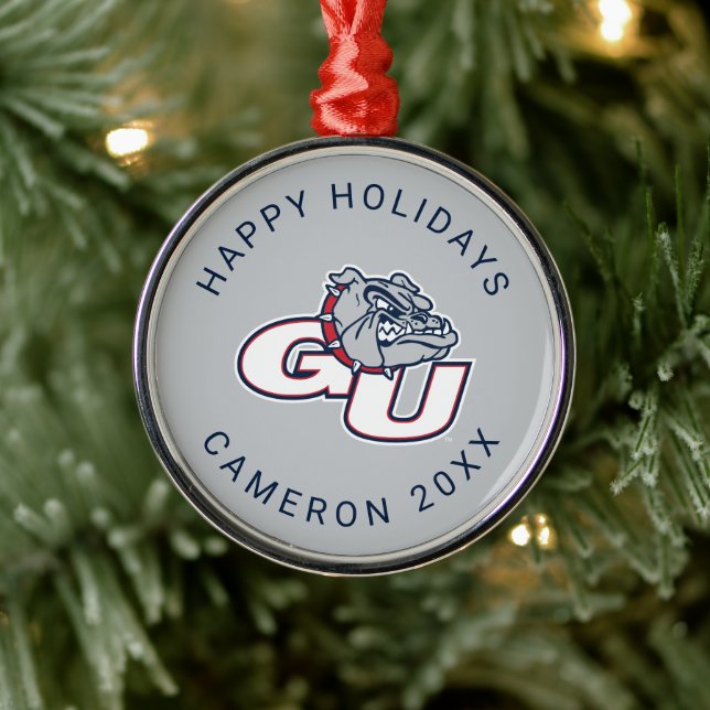 Gonzaga University GU Bulldogs Logo Metal Ornament (Tree)