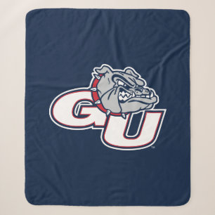 Gonzaga University GU Bulldogs Logo Sherpa Blanket