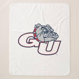 Gonzaga University GU Bulldogs Logo Sherpa Blanket