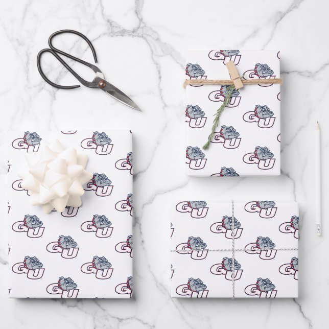 Gonzaga University GU Bulldogs Logo Wrapping Paper Sheets (Front)