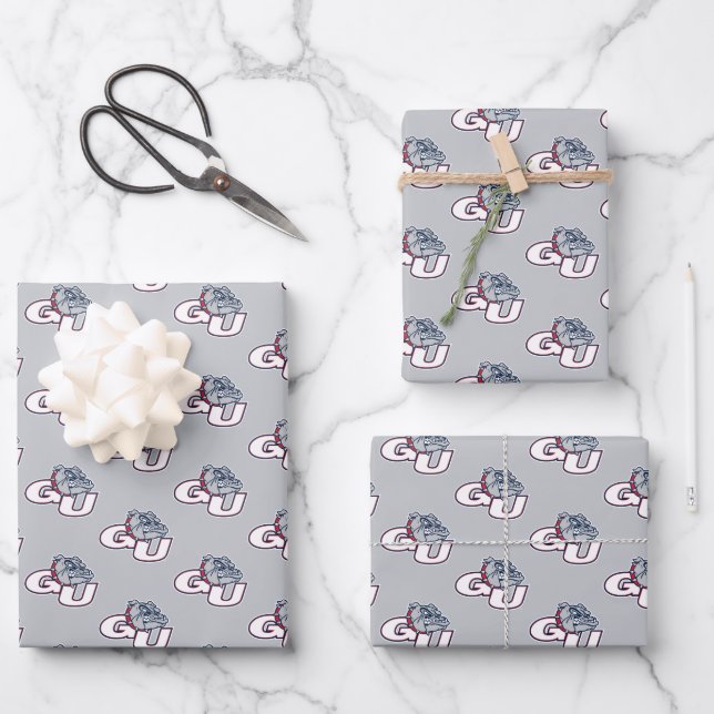 Gonzaga University GU Bulldogs Logo Wrapping Paper Sheets (Front)