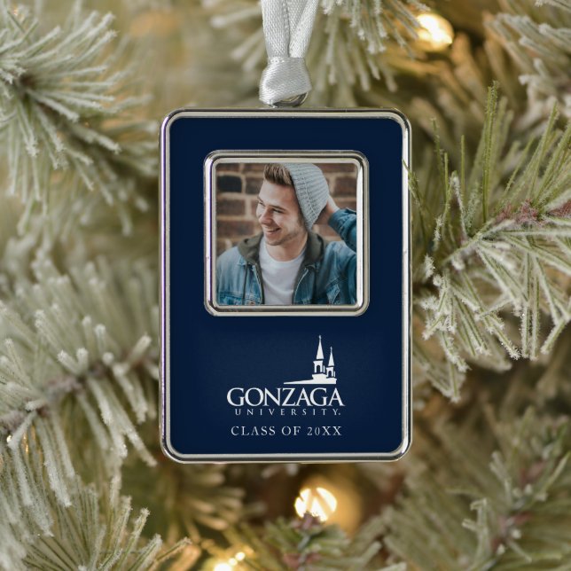Gonzaga University Logo with Church Steeples Christmas Ornament (Tree)