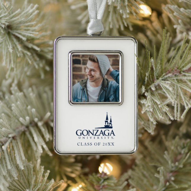 Gonzaga University Logo with Church Steeples Christmas Ornament (Tree)