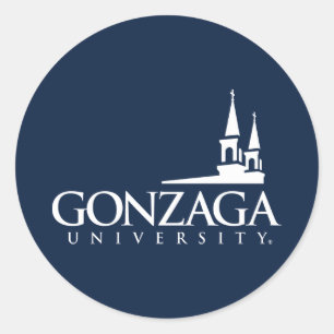 Gonzaga University Logo with Church Steeples Classic Round Sticker
