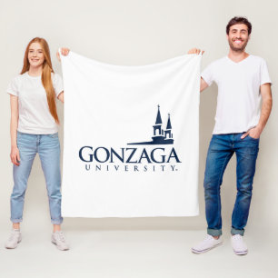 Gonzaga University Logo with Church Steeples Fleece Blanket