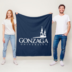 Gonzaga University Logo with Church Steeples Fleece Blanket