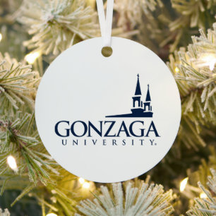 Gonzaga University Logo with Church Steeples Metal Ornament