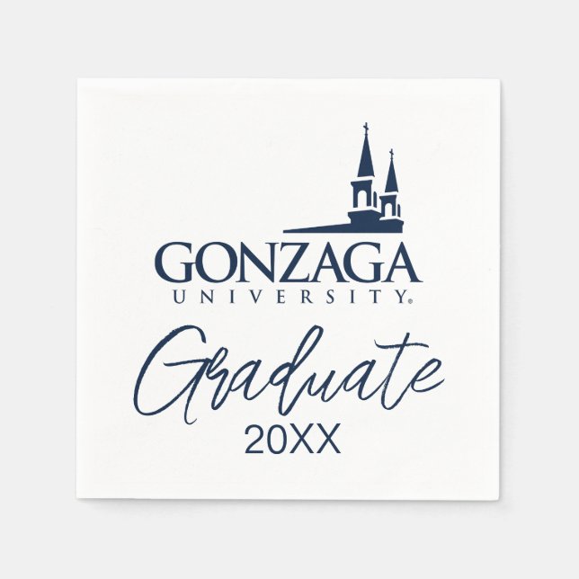 Gonzaga University Logo with Church Steeples Napkins (Front)