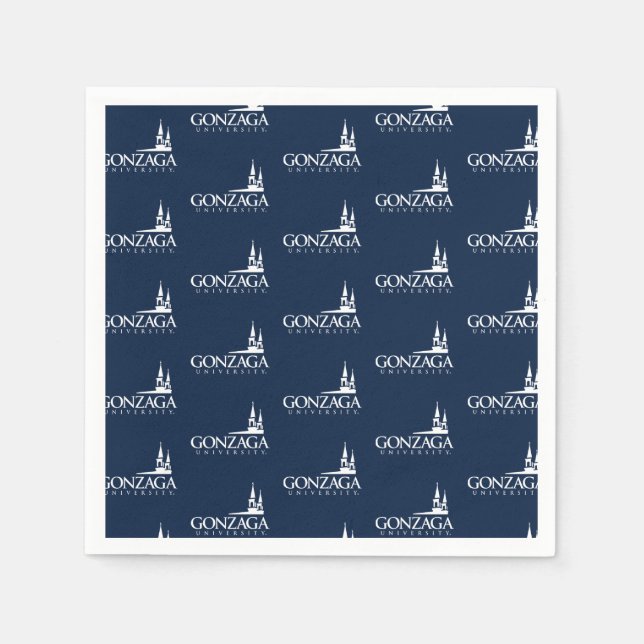 Gonzaga University Logo with Church Steeples Napkins (Front)