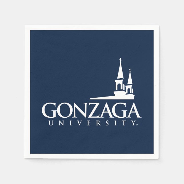 Gonzaga University Logo with Church Steeples Napkins (Front)