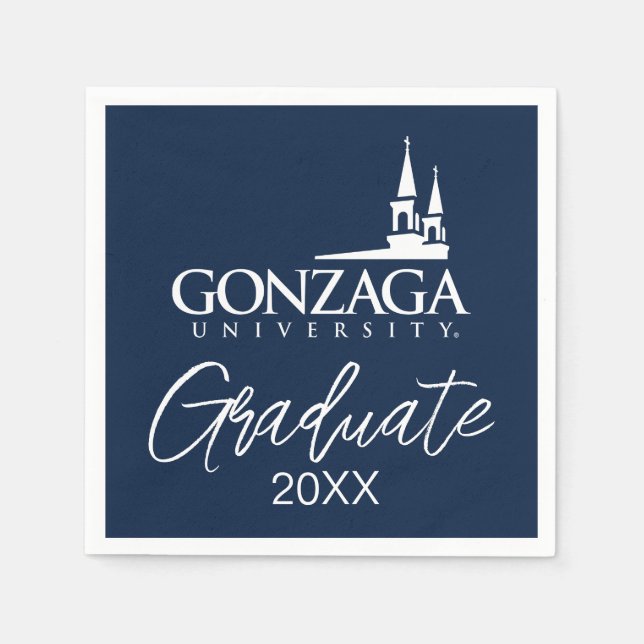 Gonzaga University Logo with Church Steeples Napkins (Front)