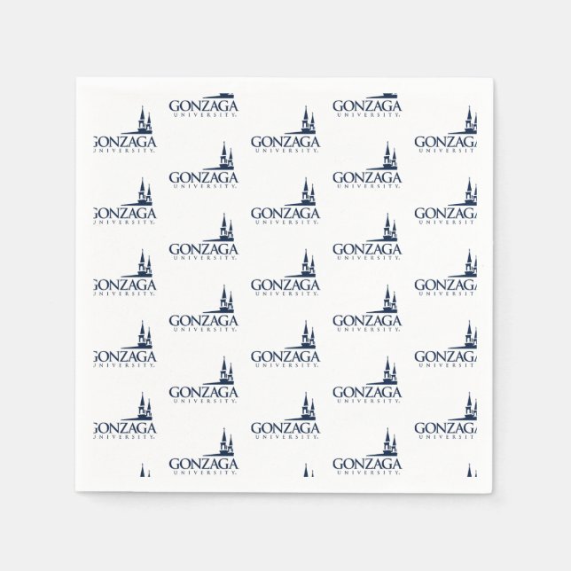 Gonzaga University Logo with Church Steeples Napkins (Front)