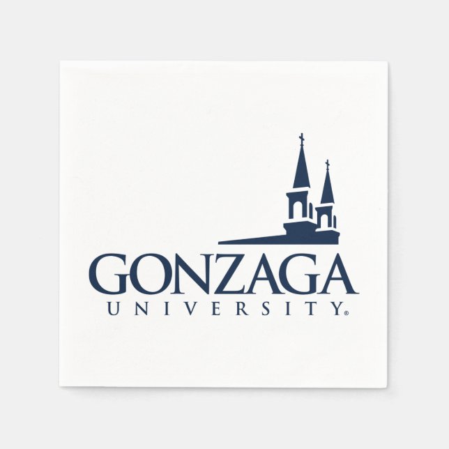 Gonzaga University Logo with Church Steeples Napkins (Front)