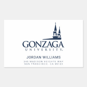 Gonzaga University Logo with Church Steeples Rectangular Sticker