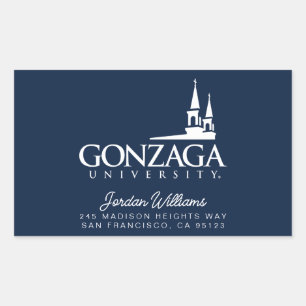 Gonzaga University Logo with Church Steeples Rectangular Sticker