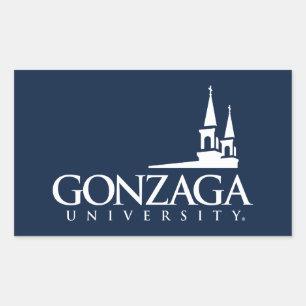 Gonzaga University Logo with Church Steeples Rectangular Sticker