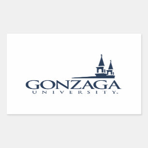 Gonzaga University Logo with Church Steeples Rectangular Sticker