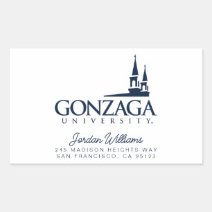 Gonzaga University Logo with Church Steeples Rectangular Sticker