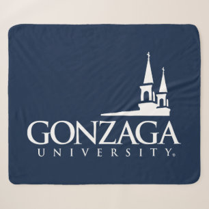 Gonzaga University Logo with Church Steeples Sherpa Blanket