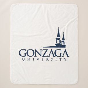 Gonzaga University Logo with Church Steeples Sherpa Blanket