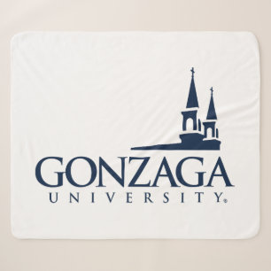 Gonzaga University Logo with Church Steeples Sherpa Blanket