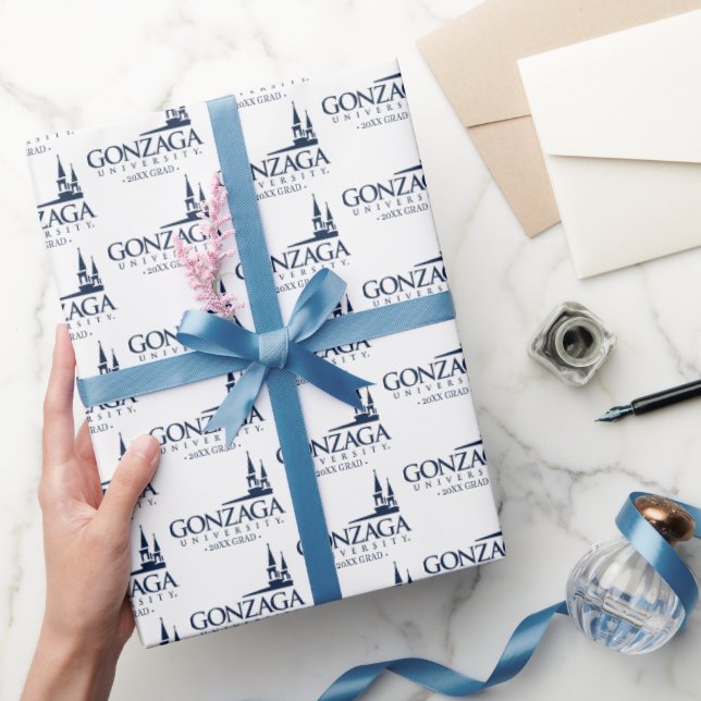 Gonzaga University Logo with Church Steeples Wrapping Paper (Gifting)